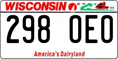 WI license plate 298OEO