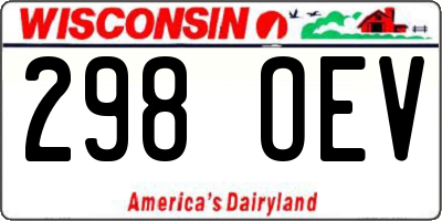 WI license plate 298OEV