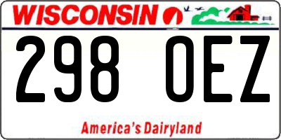 WI license plate 298OEZ