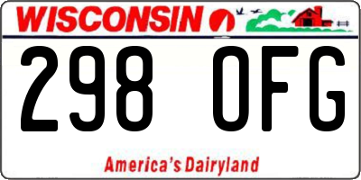 WI license plate 298OFG
