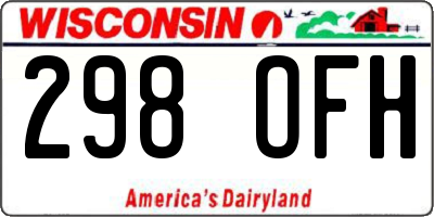 WI license plate 298OFH