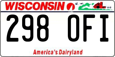 WI license plate 298OFI