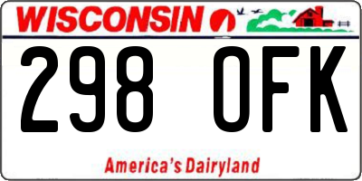 WI license plate 298OFK