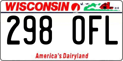 WI license plate 298OFL