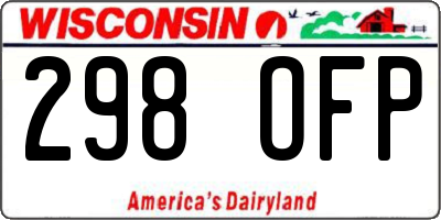 WI license plate 298OFP