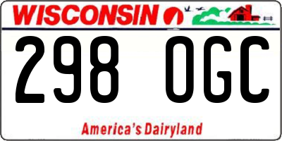 WI license plate 298OGC