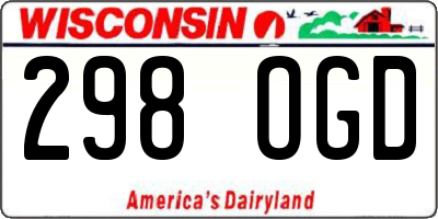 WI license plate 298OGD