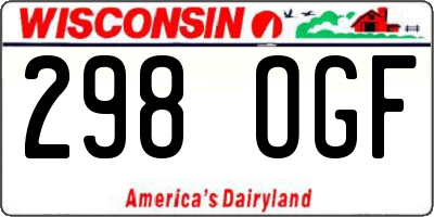 WI license plate 298OGF
