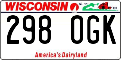 WI license plate 298OGK