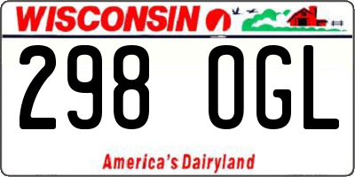 WI license plate 298OGL