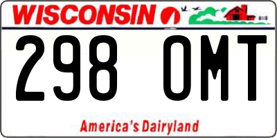WI license plate 298OMT