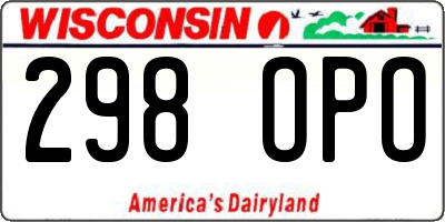 WI license plate 298OPO