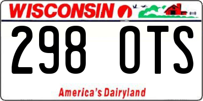 WI license plate 298OTS