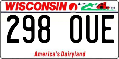 WI license plate 298OUE