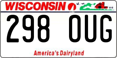 WI license plate 298OUG