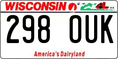WI license plate 298OUK