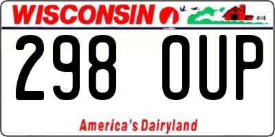 WI license plate 298OUP