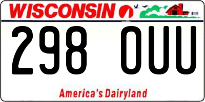 WI license plate 298OUU