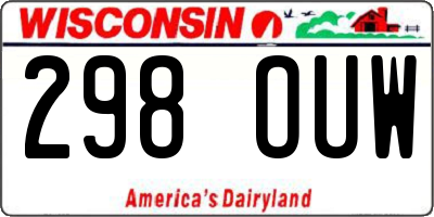 WI license plate 298OUW