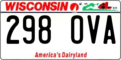 WI license plate 298OVA