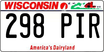 WI license plate 298PIR