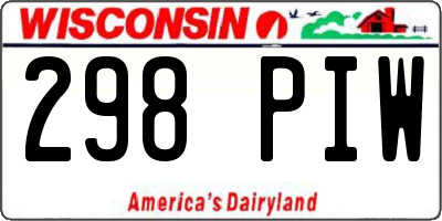 WI license plate 298PIW