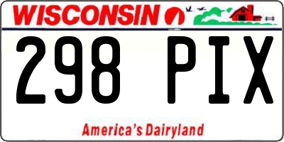 WI license plate 298PIX