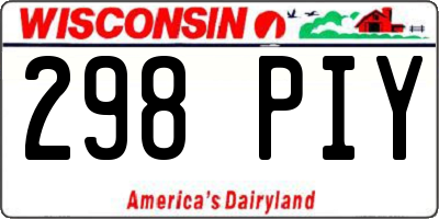 WI license plate 298PIY