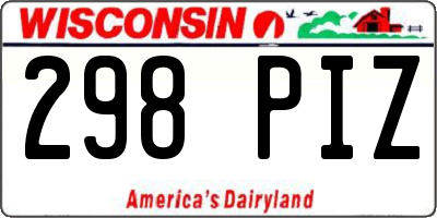 WI license plate 298PIZ