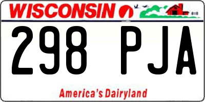 WI license plate 298PJA