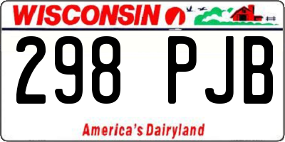 WI license plate 298PJB