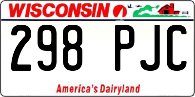 WI license plate 298PJC