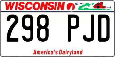 WI license plate 298PJD