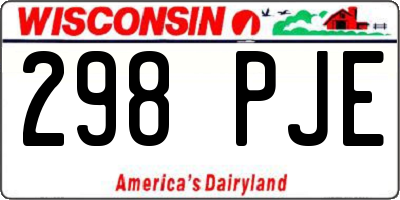 WI license plate 298PJE