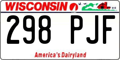 WI license plate 298PJF