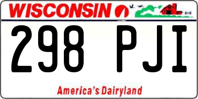 WI license plate 298PJI