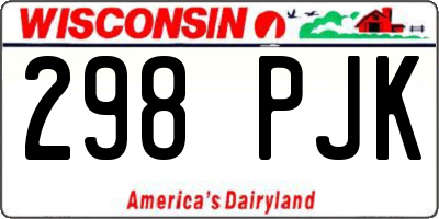WI license plate 298PJK