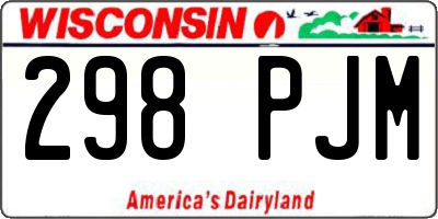 WI license plate 298PJM