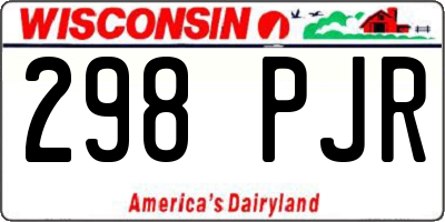 WI license plate 298PJR