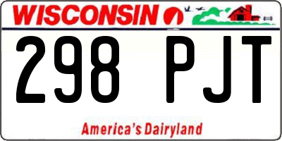 WI license plate 298PJT