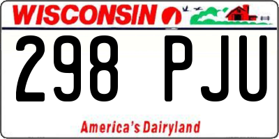 WI license plate 298PJU