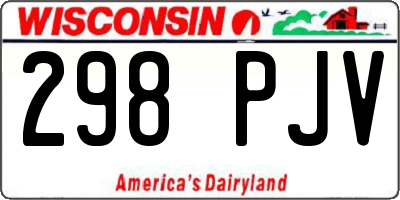 WI license plate 298PJV