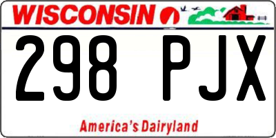 WI license plate 298PJX