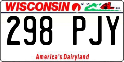 WI license plate 298PJY