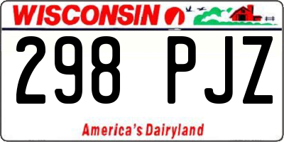 WI license plate 298PJZ