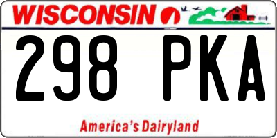 WI license plate 298PKA