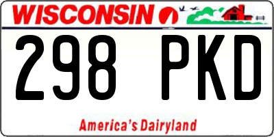 WI license plate 298PKD