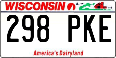 WI license plate 298PKE