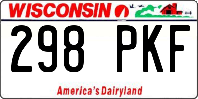 WI license plate 298PKF
