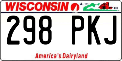 WI license plate 298PKJ